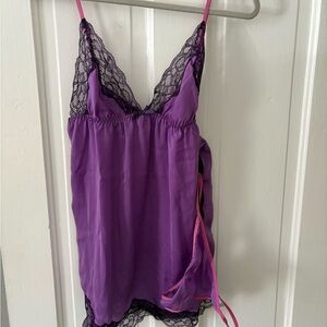 NWT's Purple Lace Trim Chemise with Panties